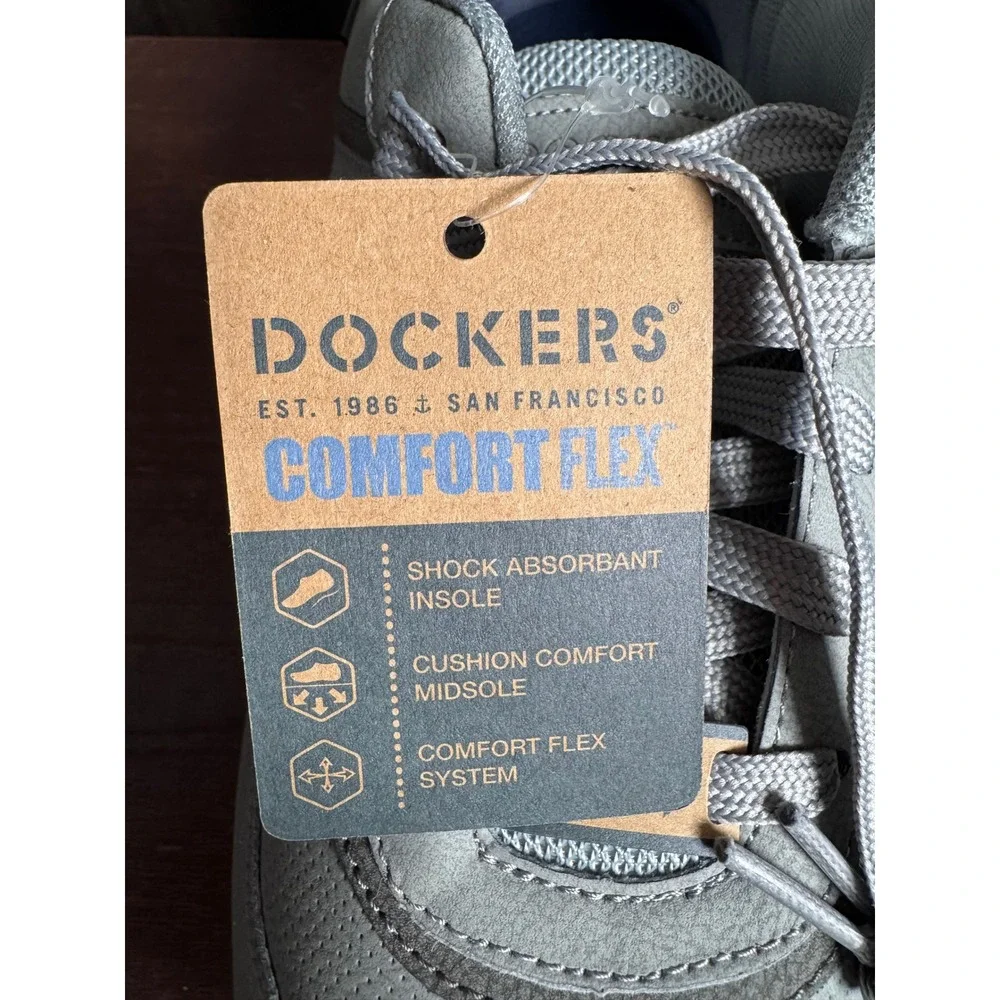 NWT Dockers Mens 11W Gray Comfort Flex Walker Shoes Shock Absorbant‎ Insole